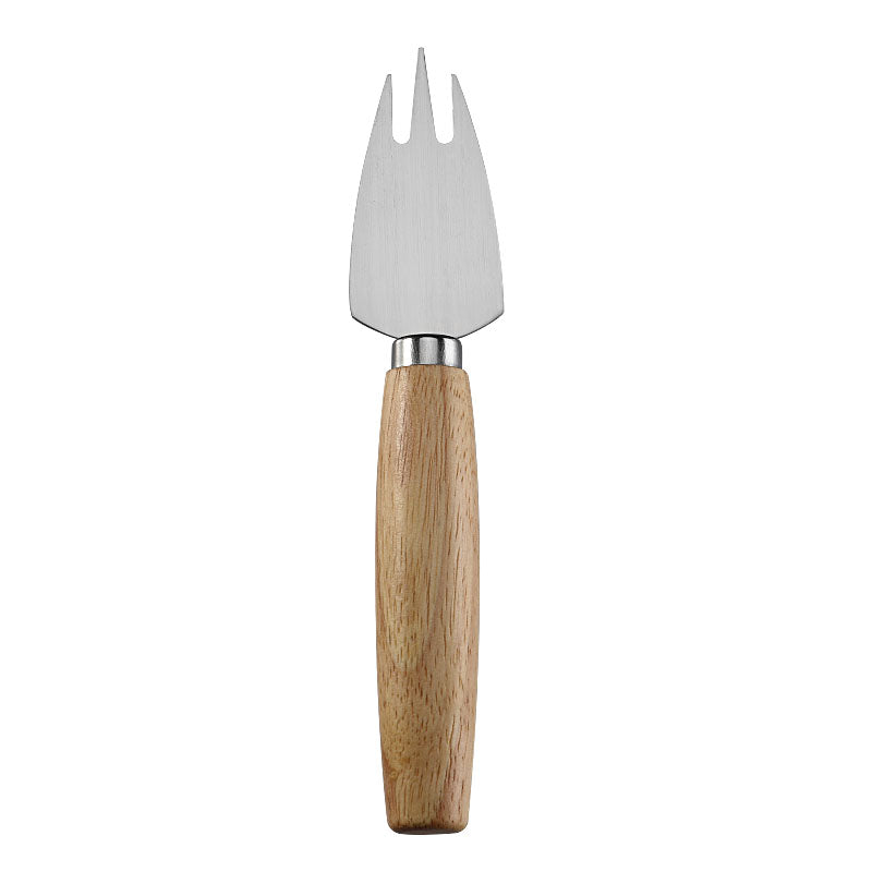 Three-Prong Cheese Fork with Rubberwood Handle