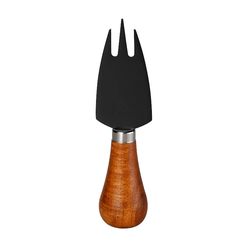 Three-Prong Cheese Fork with Acacia Wood Bulb Handle