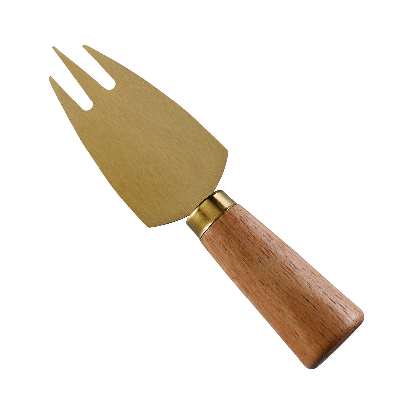 Rubberwood Handle Three-Tine Cheese Fork