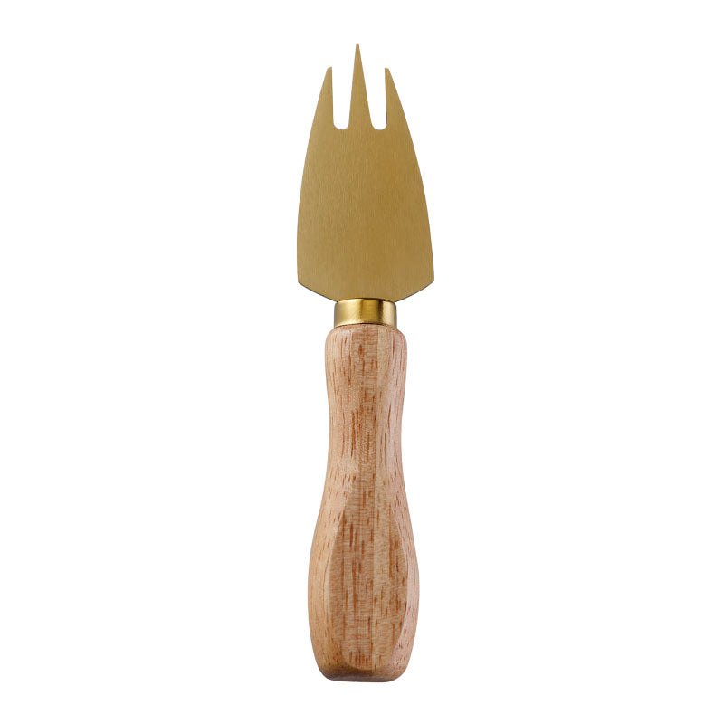 Rubberwood Handle Three-Tine Cheese Fork