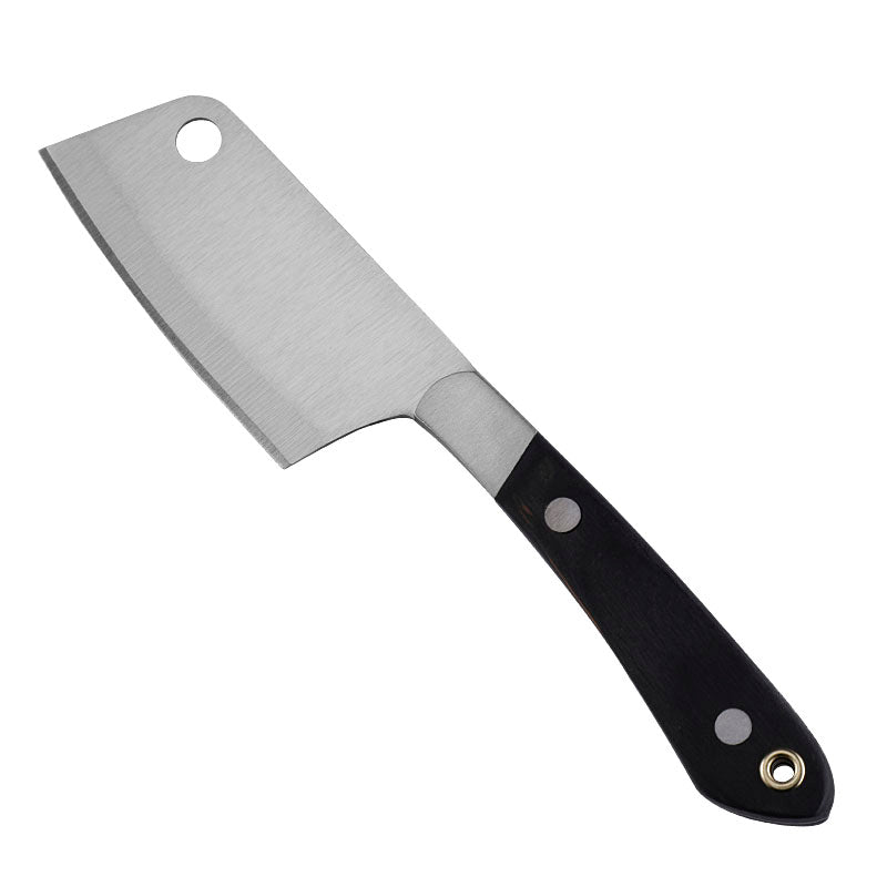 Cheese Cleaver with Hanging Hole, Stainless Steel Blade & Black Pakkawood Handle