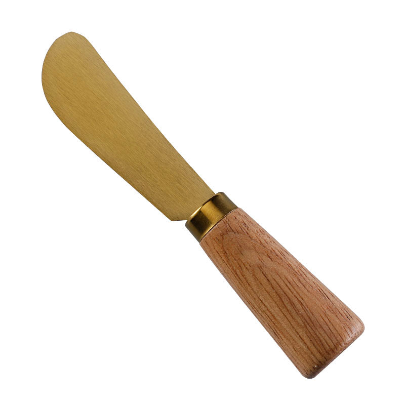 Rubberwood Handle Round-Tip Cheese Spreader