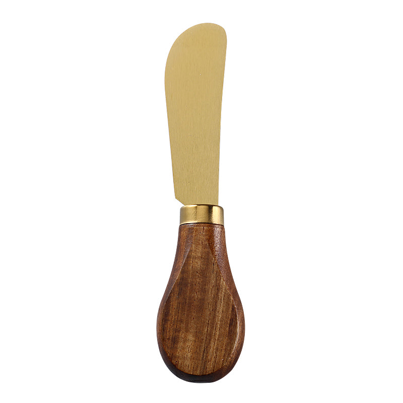 Curved Cheese Spreader with Stainless Steel Blade & Acacia Flat Handle
