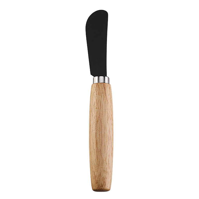 Curved Cheese Spreader with Brushed Stainless Steel Blade & Rubberwood Handle