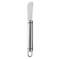Curved-Blade Cheese Spreader with Stainless Steel Blade & Cylindrical Handle with Hanging Loop