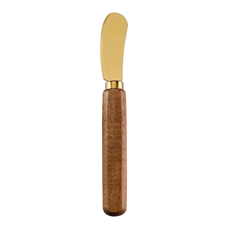 Round-Tip Cheese Spreader with Stainless Steel Blade & Acacia Flat Handle