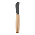 Curved Cheese Spreader with Black Titanium-Coated Blade & Rubberwood Handle