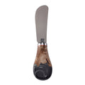 Titanium Butter Knife & Cheese Spreader with Burl Wood & Black Resin Handle