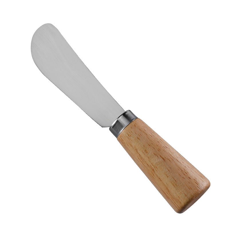 Rubberwood Handle Round-Tip Cheese Spreader