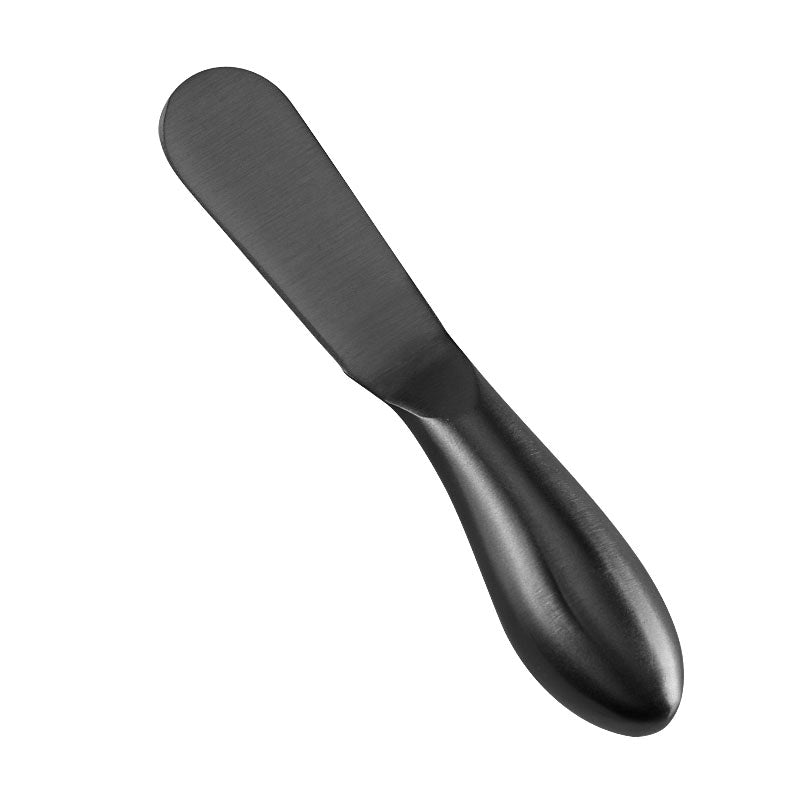 Full-Tang Round-Tip Cheese Spreader, Brushed Stainless Steel, Hollow Teardrop Handle