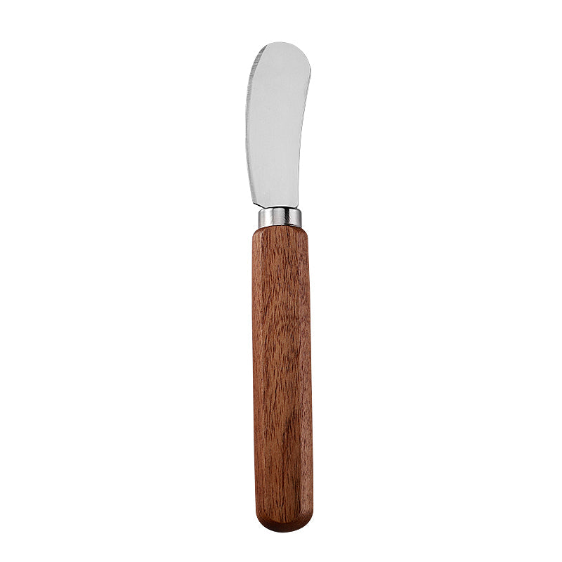 Round-Tip Cheese Spreader with Stainless Steel Blade & Acacia Flat Handle