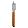 Mouse-Shaped Cheese Cleaver with Hanging Hole, Brushed Stainless Steel & Acacia Flat Handle