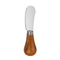 Wide Round-Tip Cheese Spreader with Acacia Wood Bulb Handle