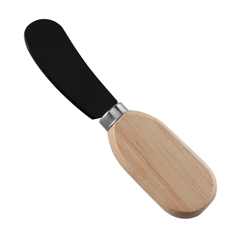 Square-Tip Cheese Spreader with Stainless Steel Blade & Flat Oval Rubberwood Handle