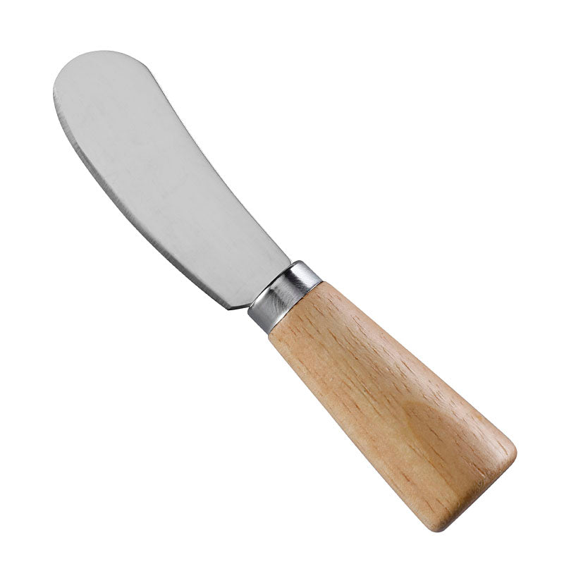 Rubberwood Handle Mini Round-Tip Cheese Spreader