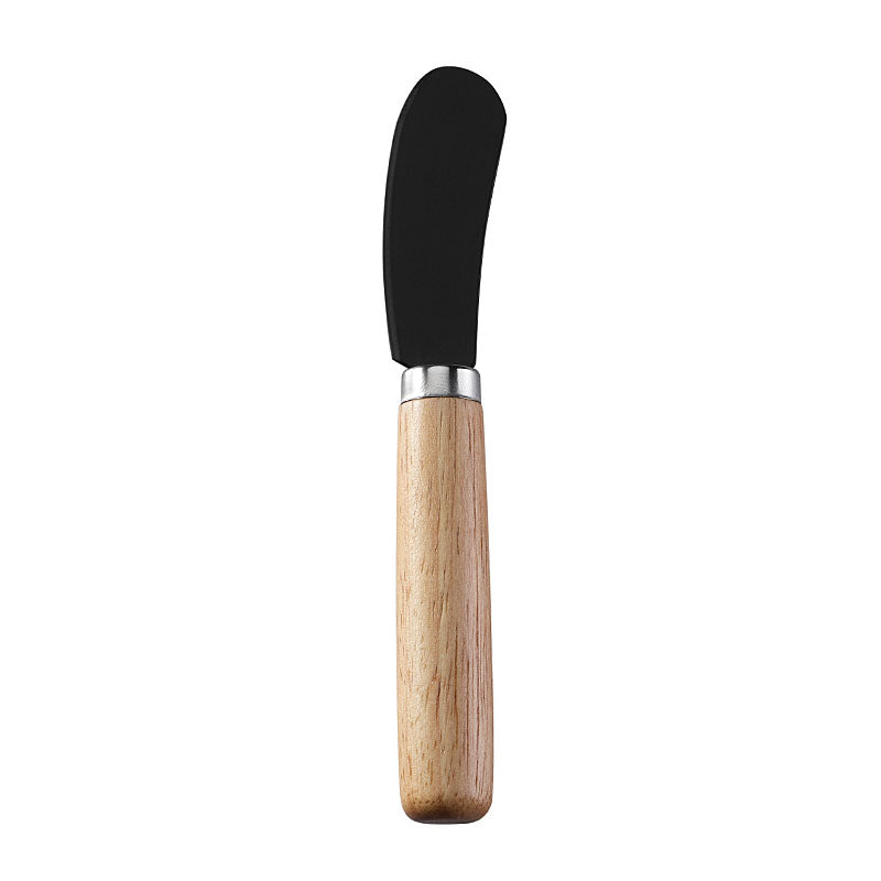 Square-Tip Cheese Spreader with Stainless Steel Blade & Round Rubberwood Handle