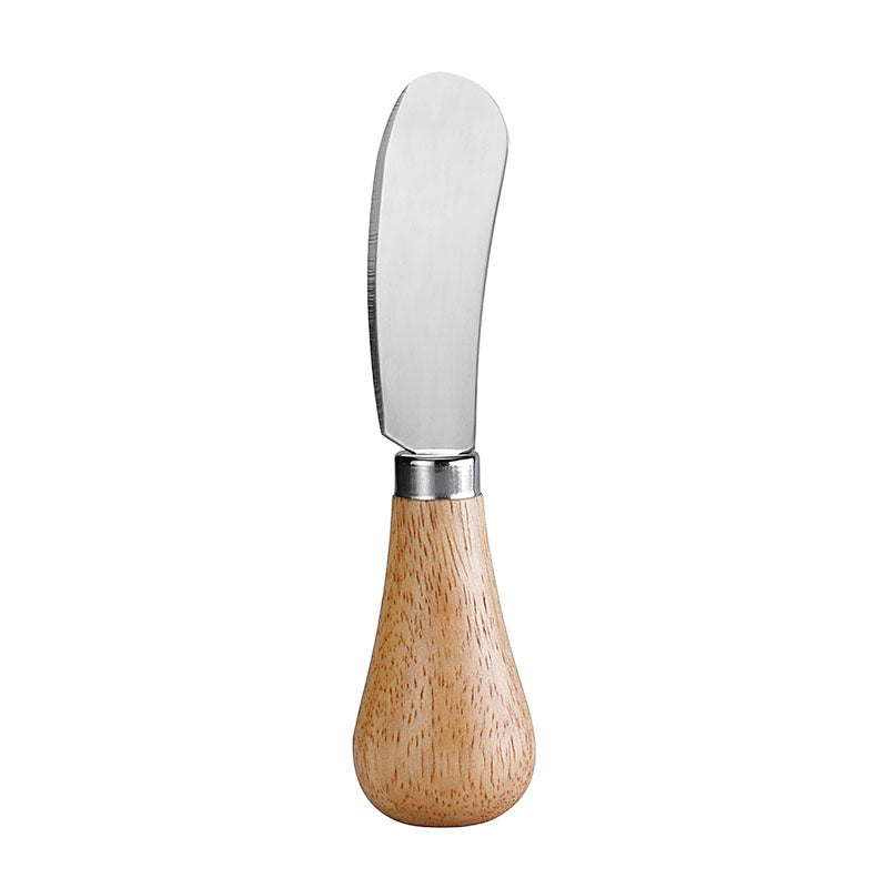 Rubberwood Handle Round-Tip Cheese Spreader