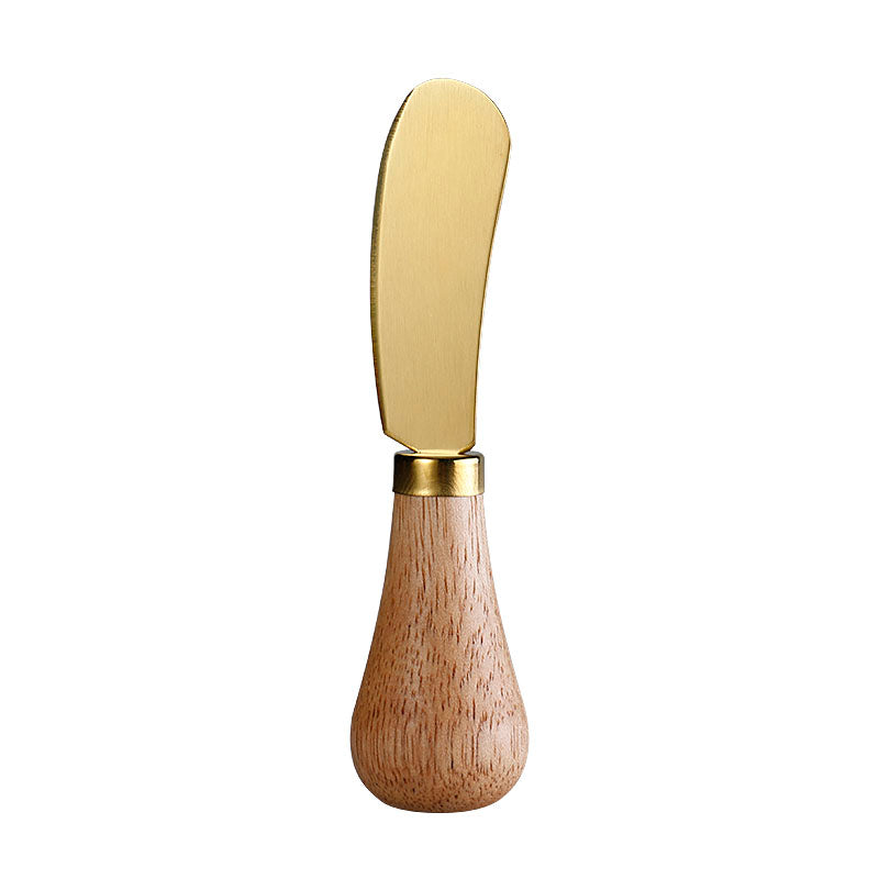 Rubberwood Handle Round-Tip Cheese Spreader
