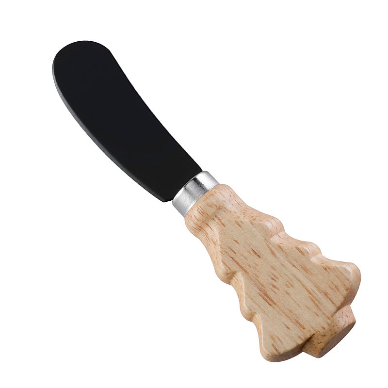 Christmas Tree Rubberwood Handle Cheese Spreader S