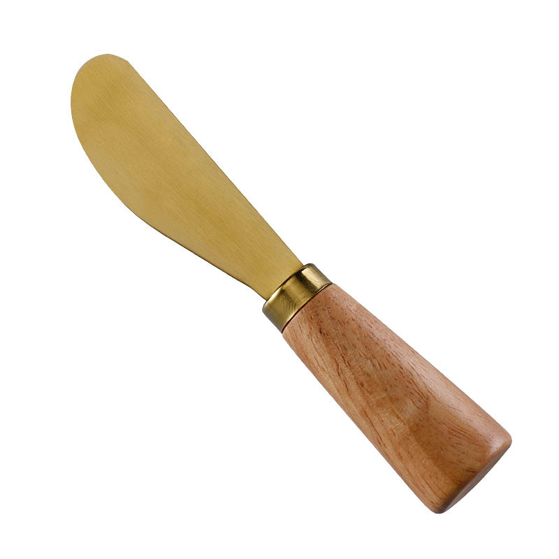 Rubberwood Handle Round-Tip Cheese Spreader