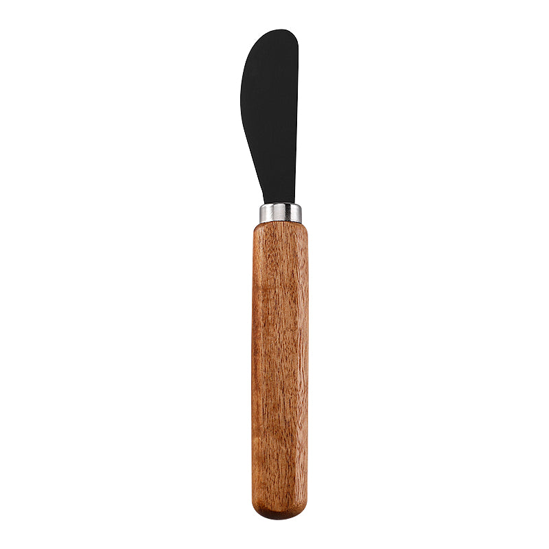 Curved Cheese Spreader with Angled Stainless Steel Blade & Acacia Flat Handle