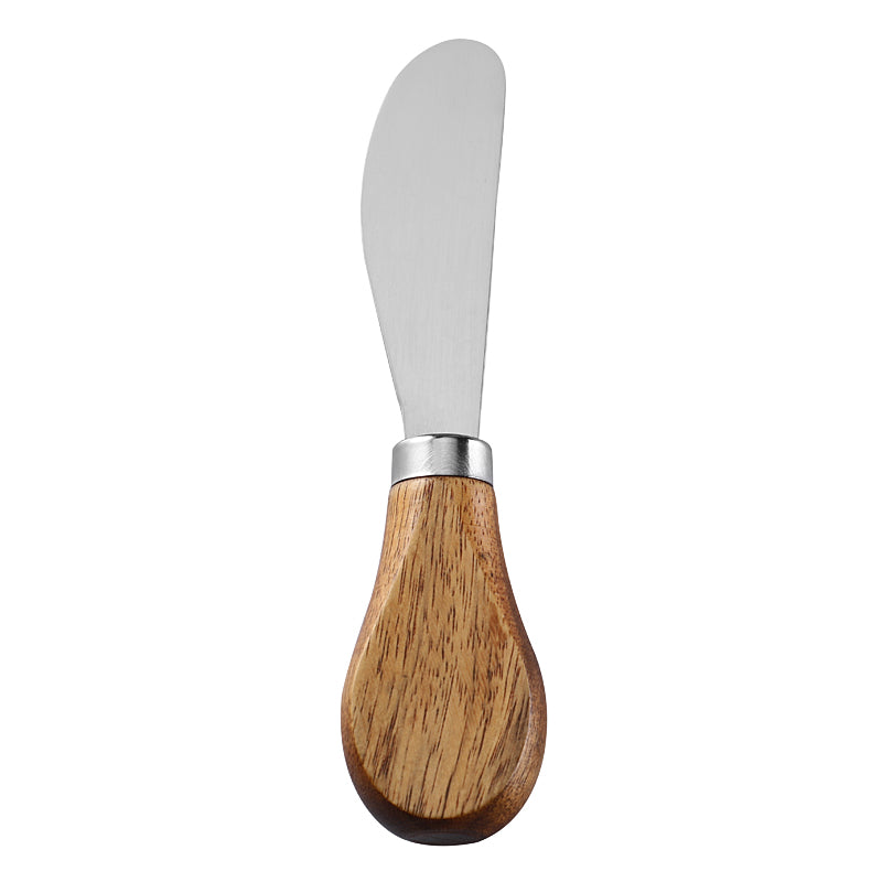 Round-Tip Cheese Spreader with Stainless Steel Blade & Acacia Flat Handle