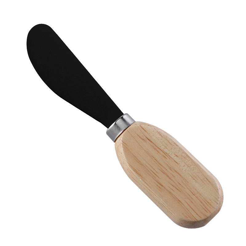 Pointed-Tip Cheese Spreader with Stainless Steel Blade & Flat Oval Rubberwood Handle