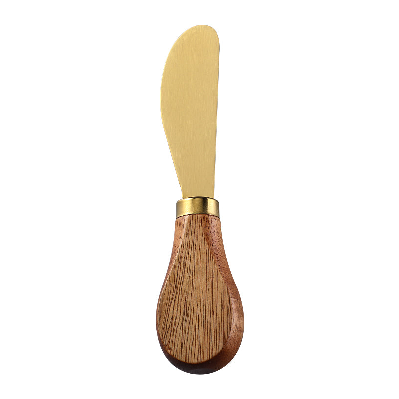 Round-Tip Cheese Spreader with Stainless Steel Blade & Acacia Flat Handle