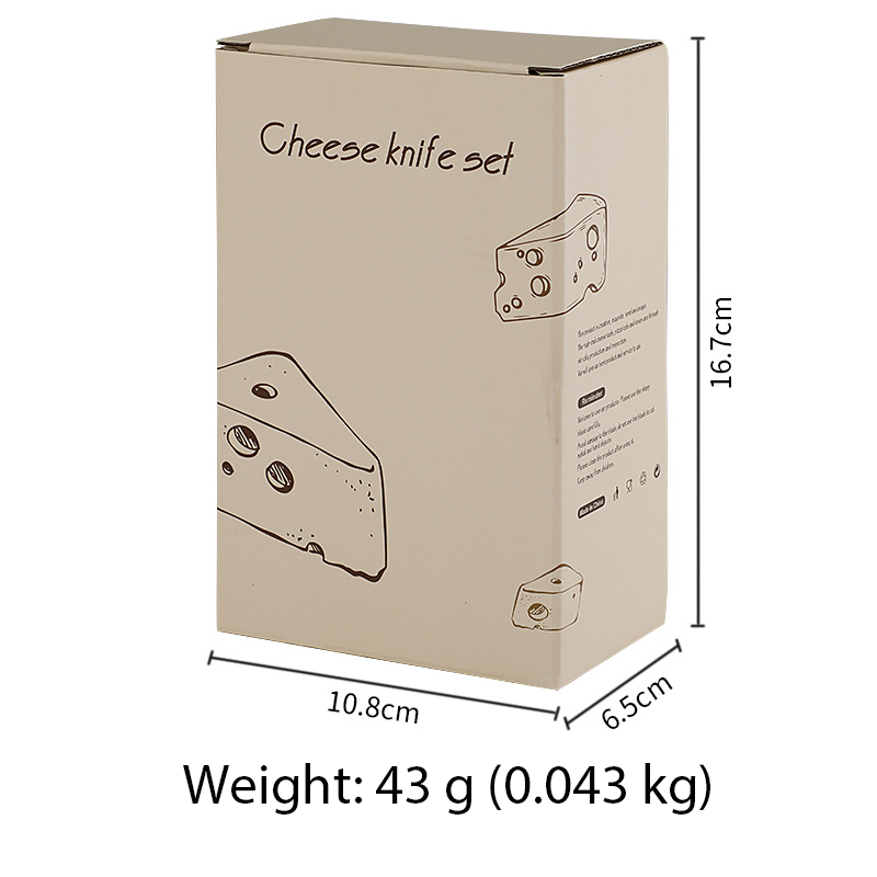 5-Piece Cheese Knife Set with Rubberwood Handle & Storage Block