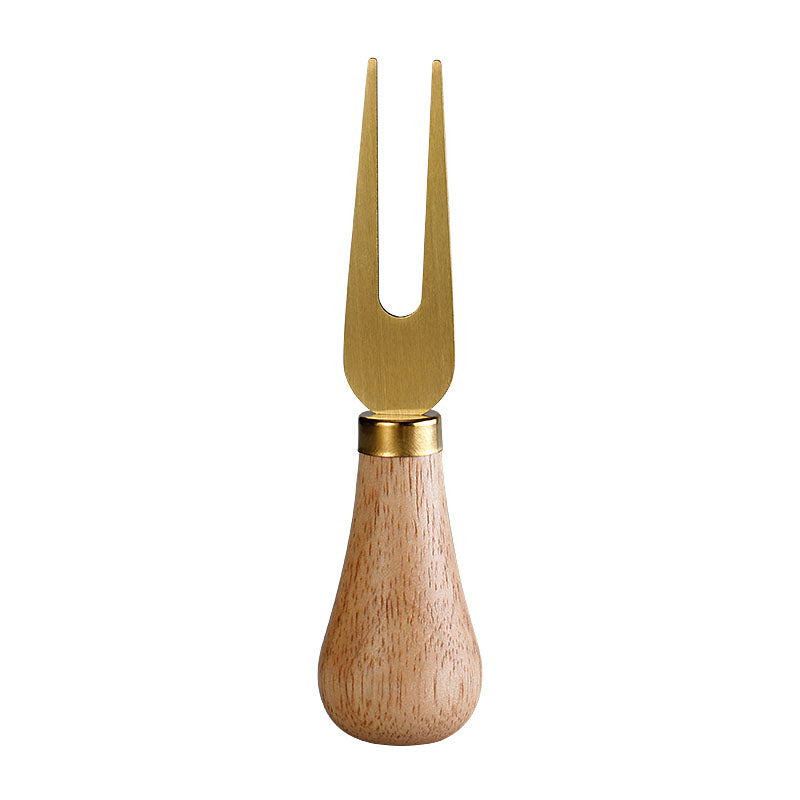 Rubberwood Handle Two-Tine Cheese Fork