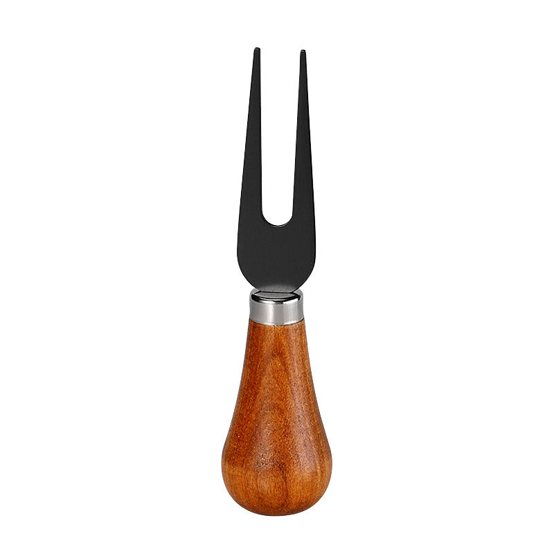 Two-Prong Cheese Fork with Acacia Wood Bulb Handle