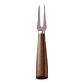 Two-Prong Cheese Fork with Pink Coated Tines & Walnut Tapered Handle