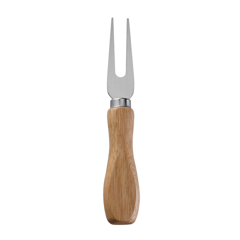 Rubberwood Handle Two-Tine Cheese Fork