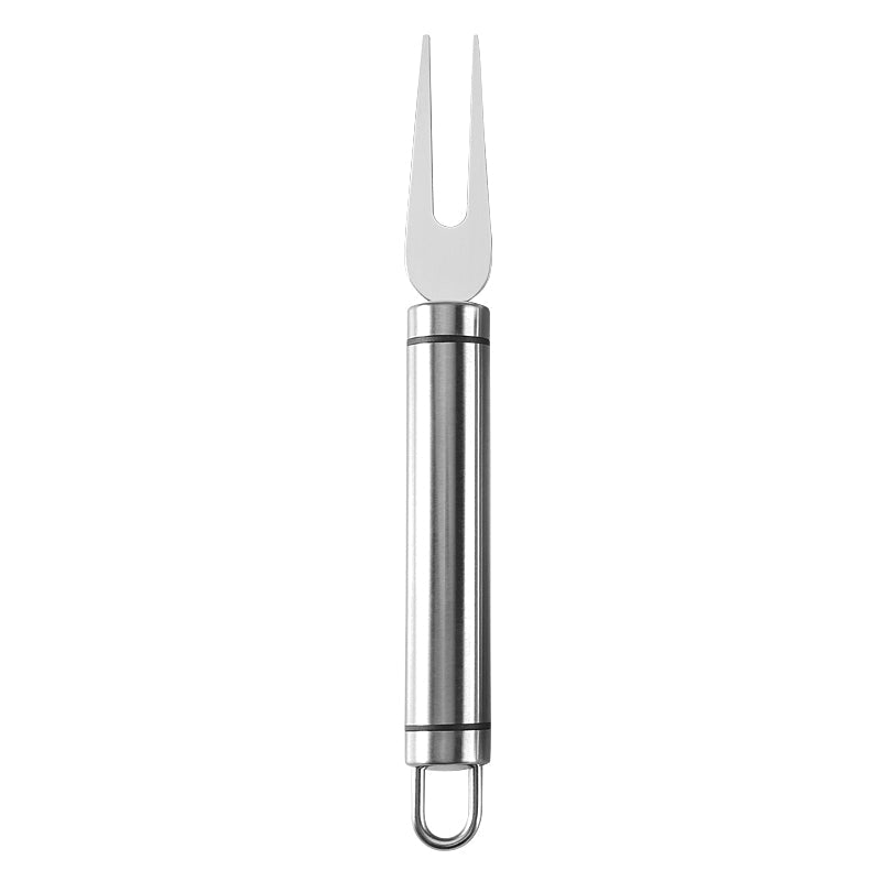 Two-Prong Cheese Fork with Stainless Steel Tines & Cylindrical Handle with Hanging Loop