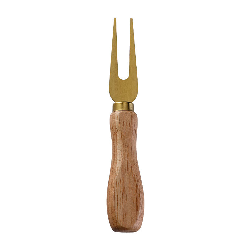 Rubberwood Handle Two-Tine Cheese Fork