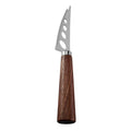 Three-Hole Serrated Soft Cheese Knife with Fork Tip, Brushed Satin Stainless Steel & Walnut Tapered Handle