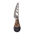 Titanium Soft Cheese Knife with Burl Wood & Black Resin Handle