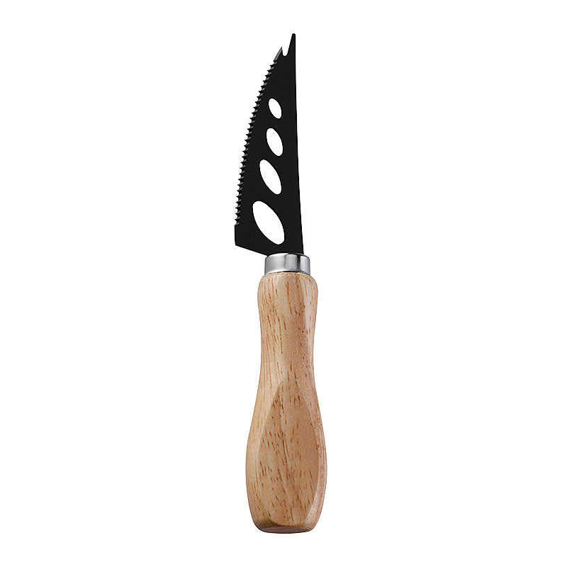 Rubberwood Handle Soft Cheese Knife with Holes